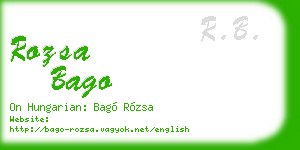 rozsa bago business card